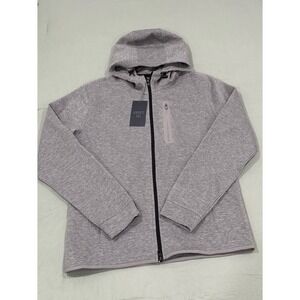 NWT Mens VRST‎ Pinnacle Fleece Gray Full-Zip Moisture Wicking Hooded Jacket - SM